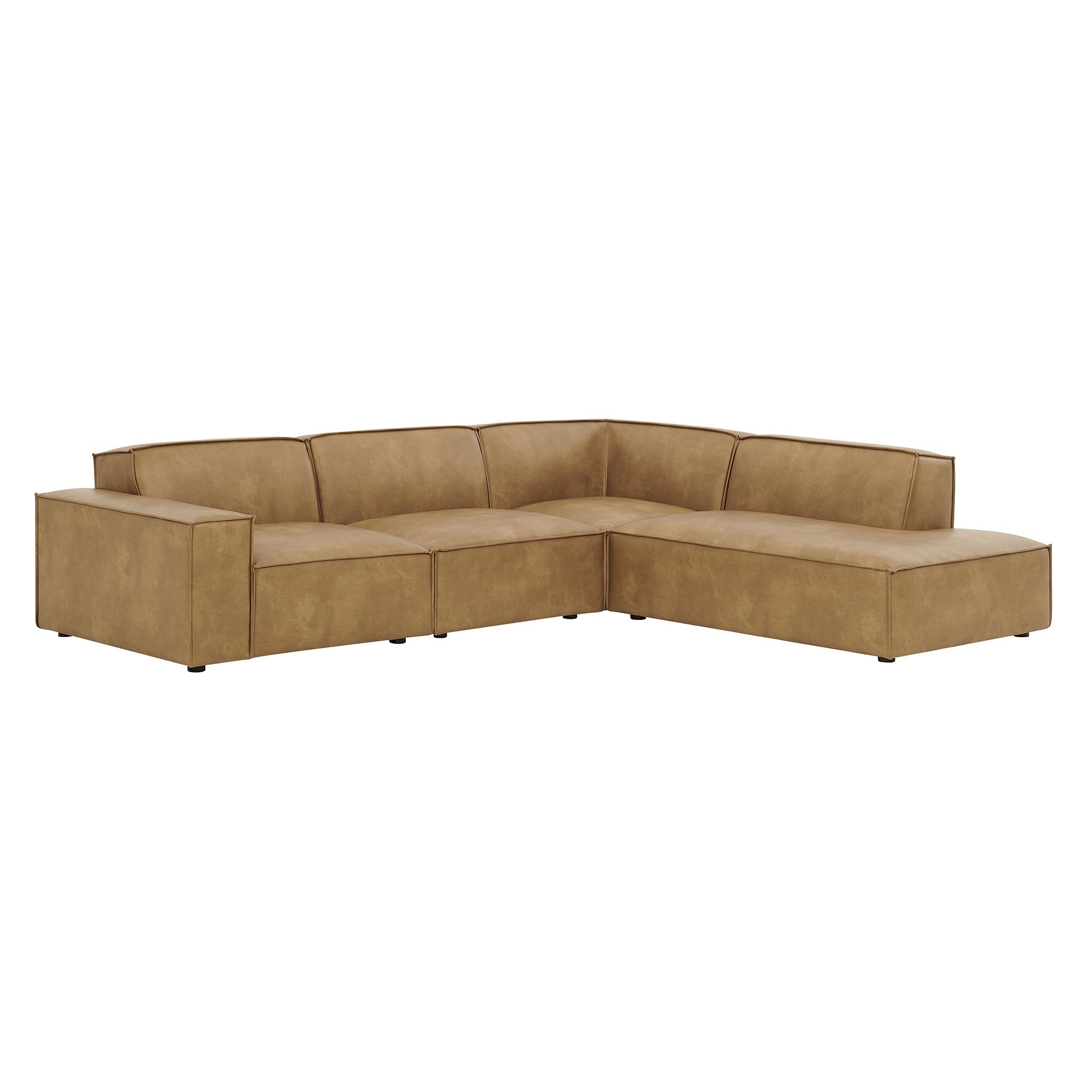 Restore 4-Piece Vegan Leather Modular L-Shaped Sofa
