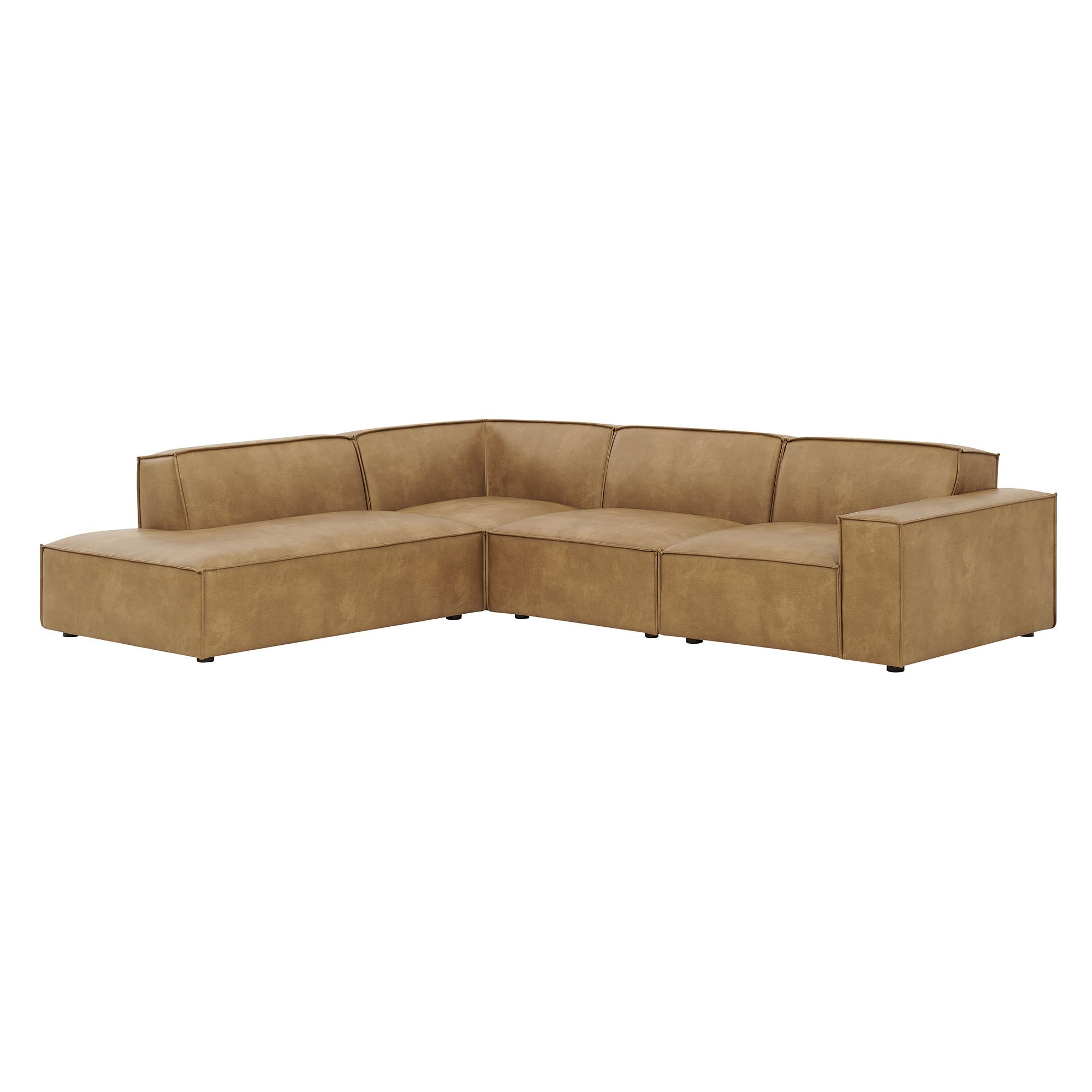 Restore 5-Piece Vegan Leather Modular L-Shaped Sofa