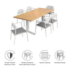 Aeris 7-Piece Outdoor Patio Aluminum Dining Set