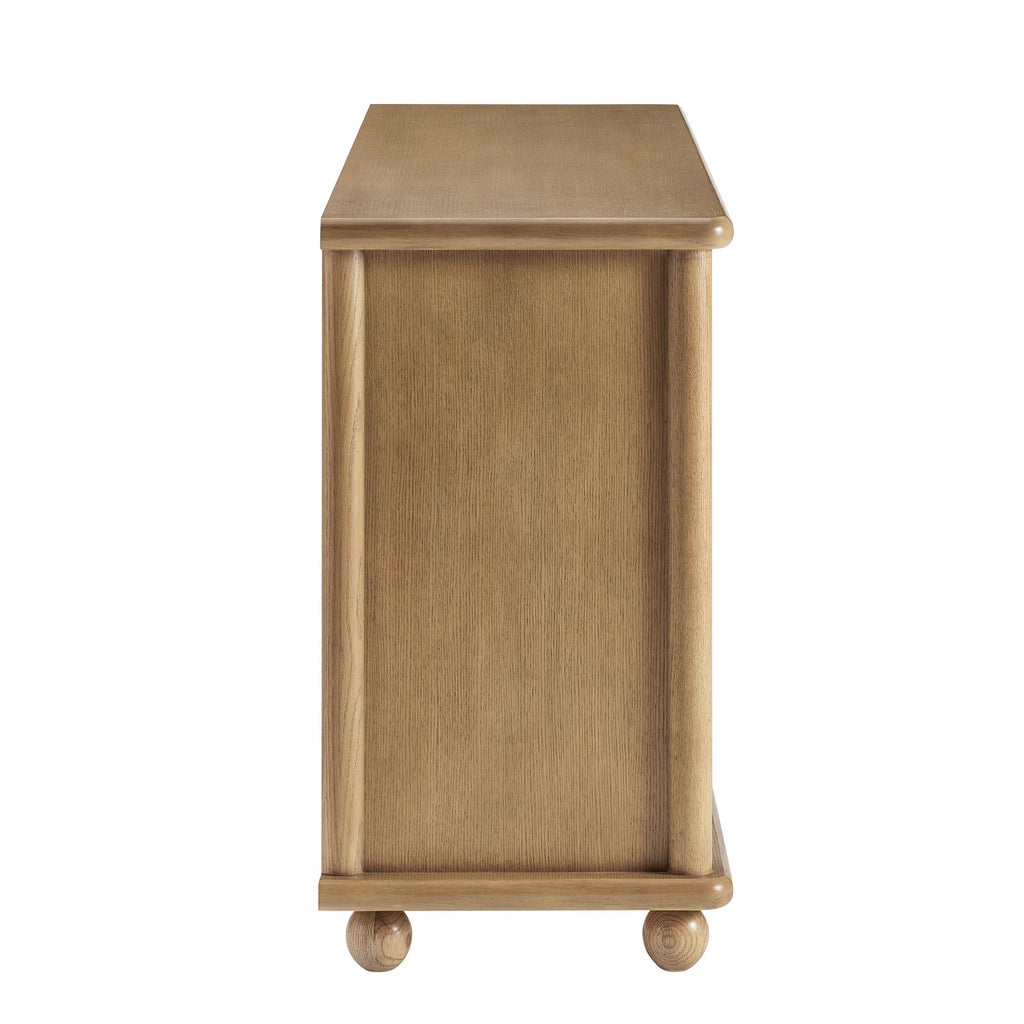 Marola 71 Inch Oak Wood Seagrass Sideboard