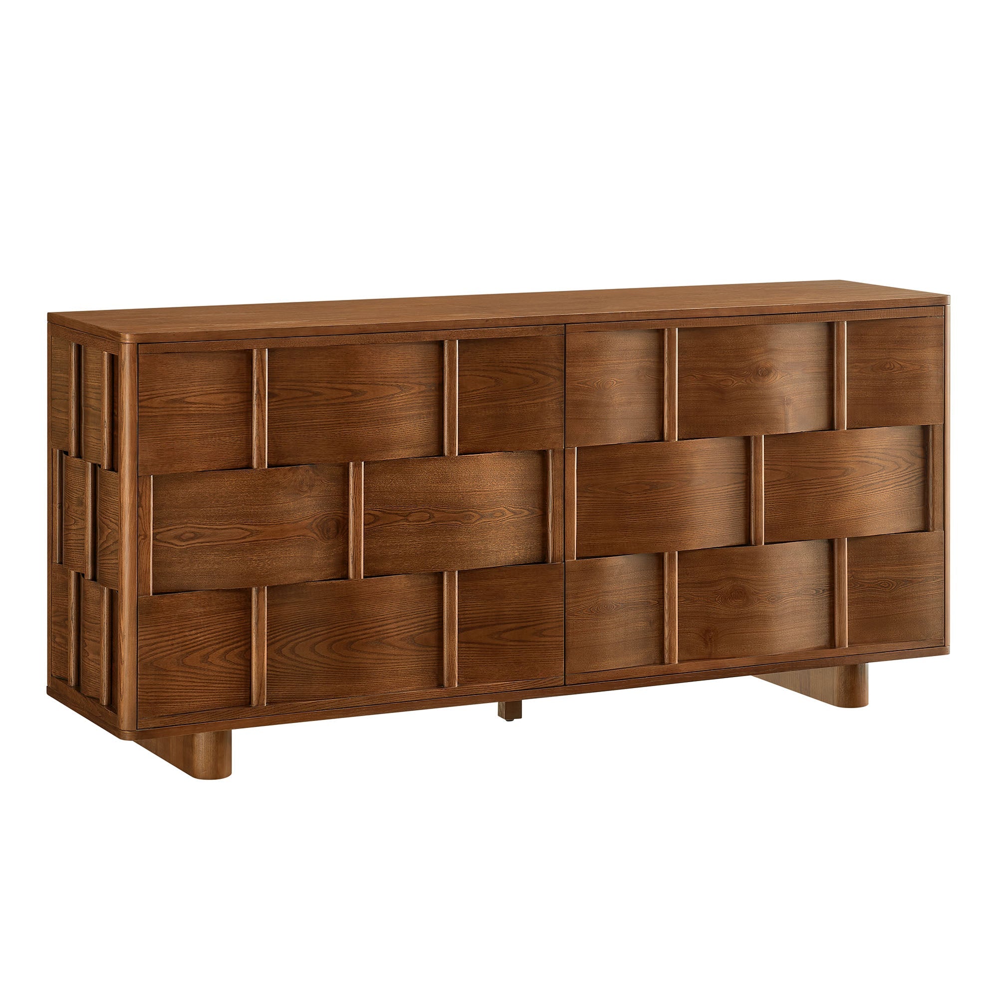 Foundry 71" Woven Design Buffet Storage Cabinet - EEI-7452-WAL