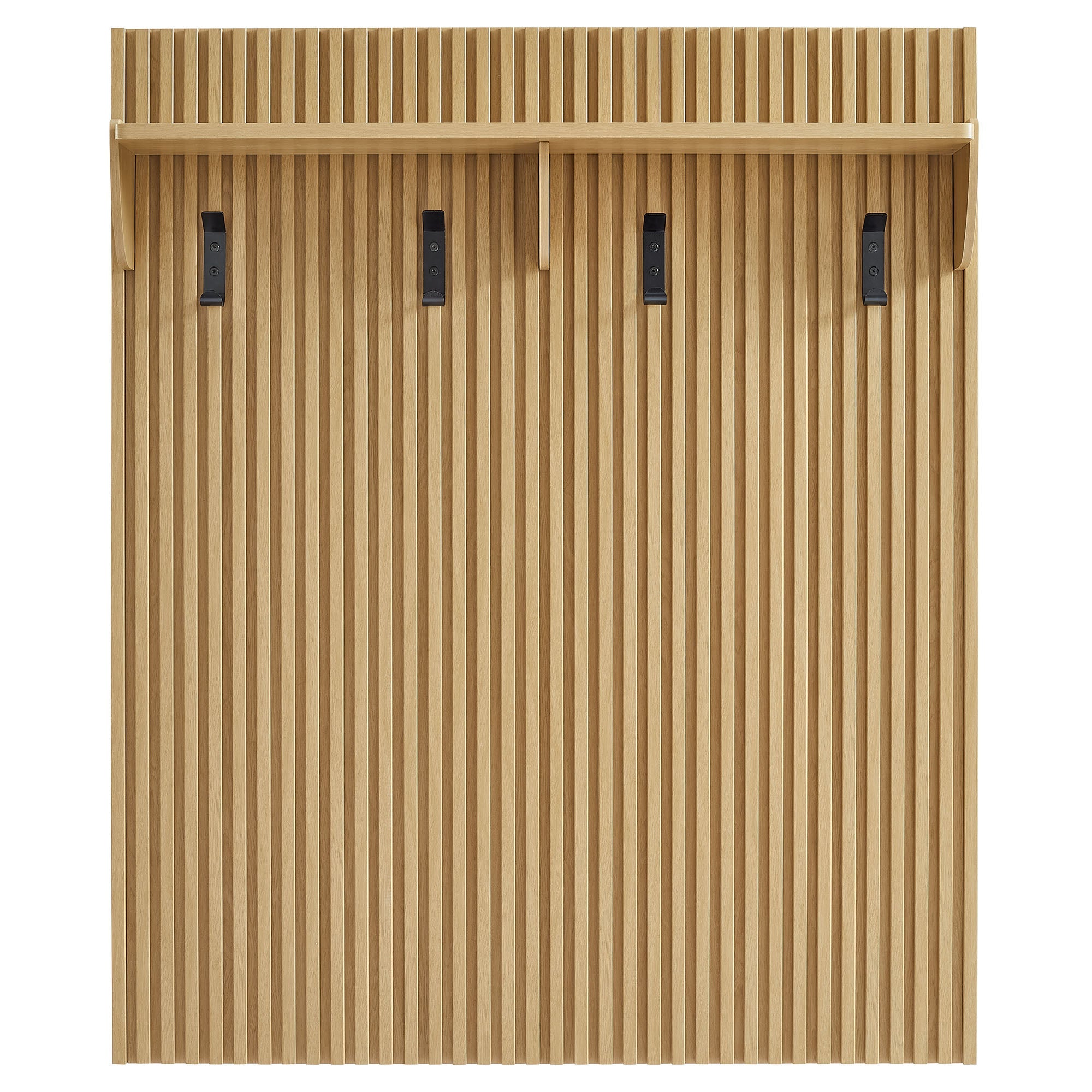 Render Fluted Coat Rack Panel With Shelf