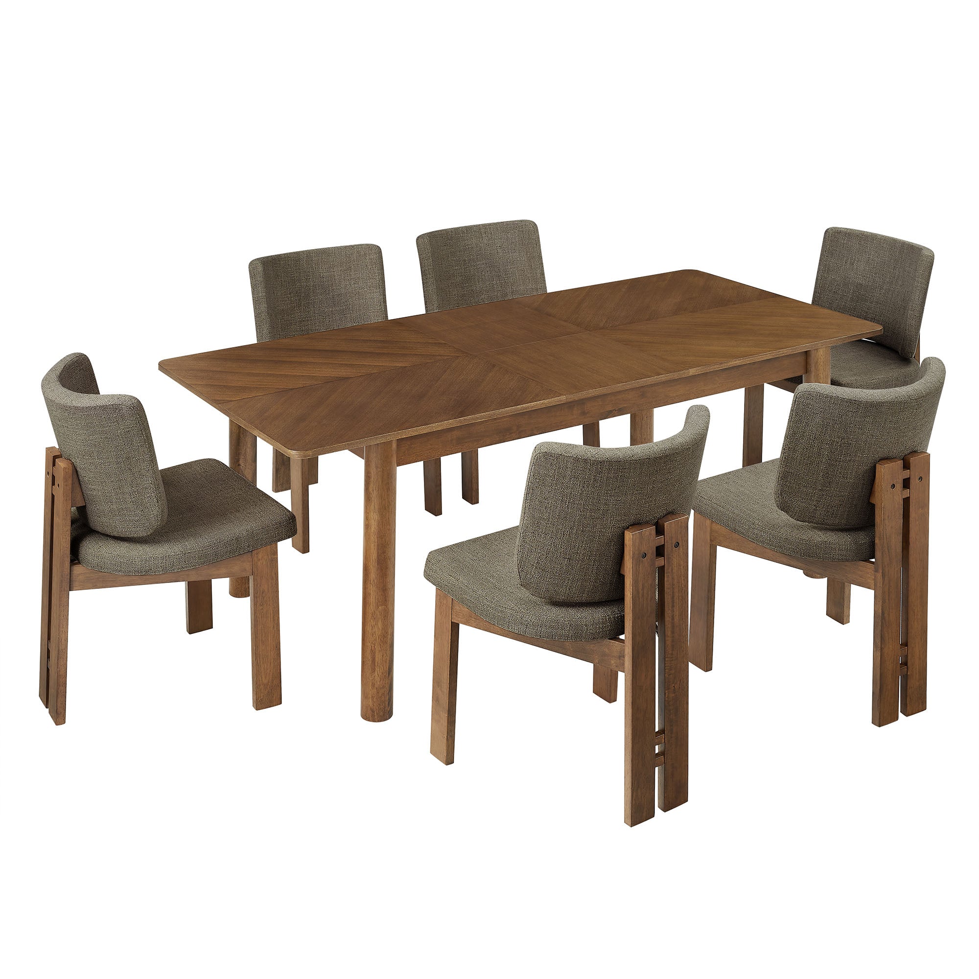 Alba 7-Piece Dining Set - EEI-7483-WAL-TAU
