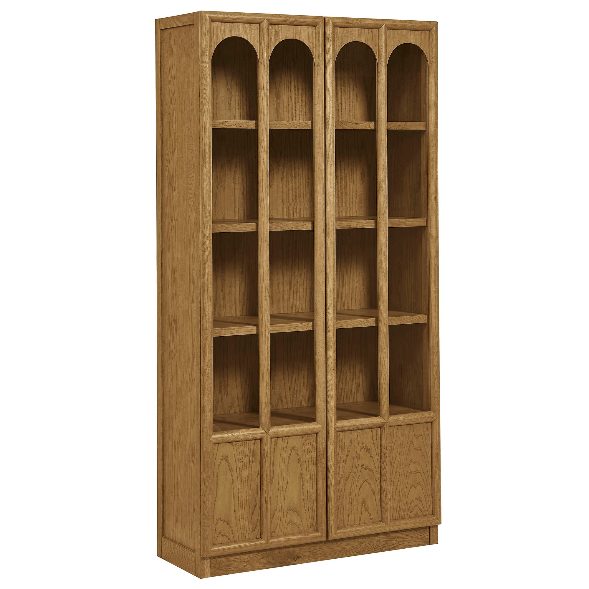 Anwen Solid Wood and Glass Display Cabinet - EEI-7484-OAK