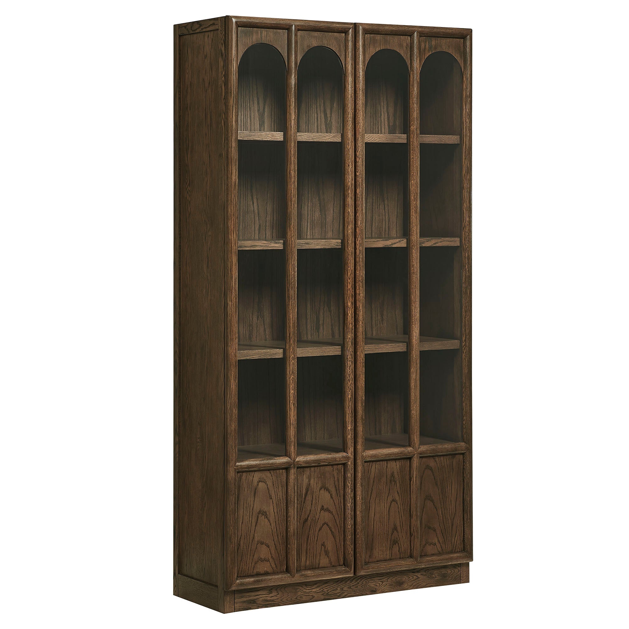 Anwen Solid Wood and Glass Display Cabinet - EEI-7484-WAL