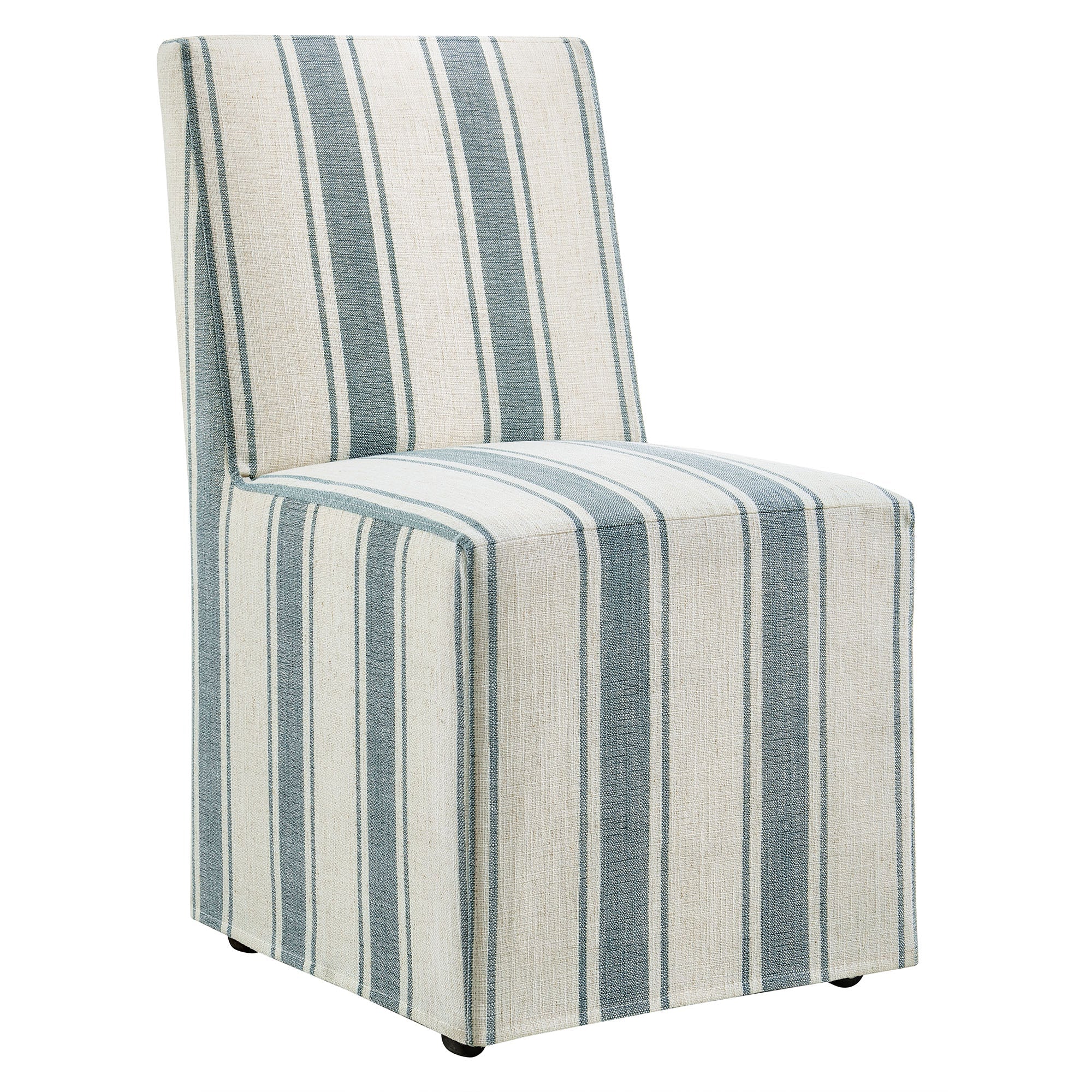 Tessera Striped Slipcovered Dining Side Chair - EEI-7486-BLU
