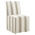 Tessera Striped Slipcovered Dining Side Chair - EEI-7486-TAN