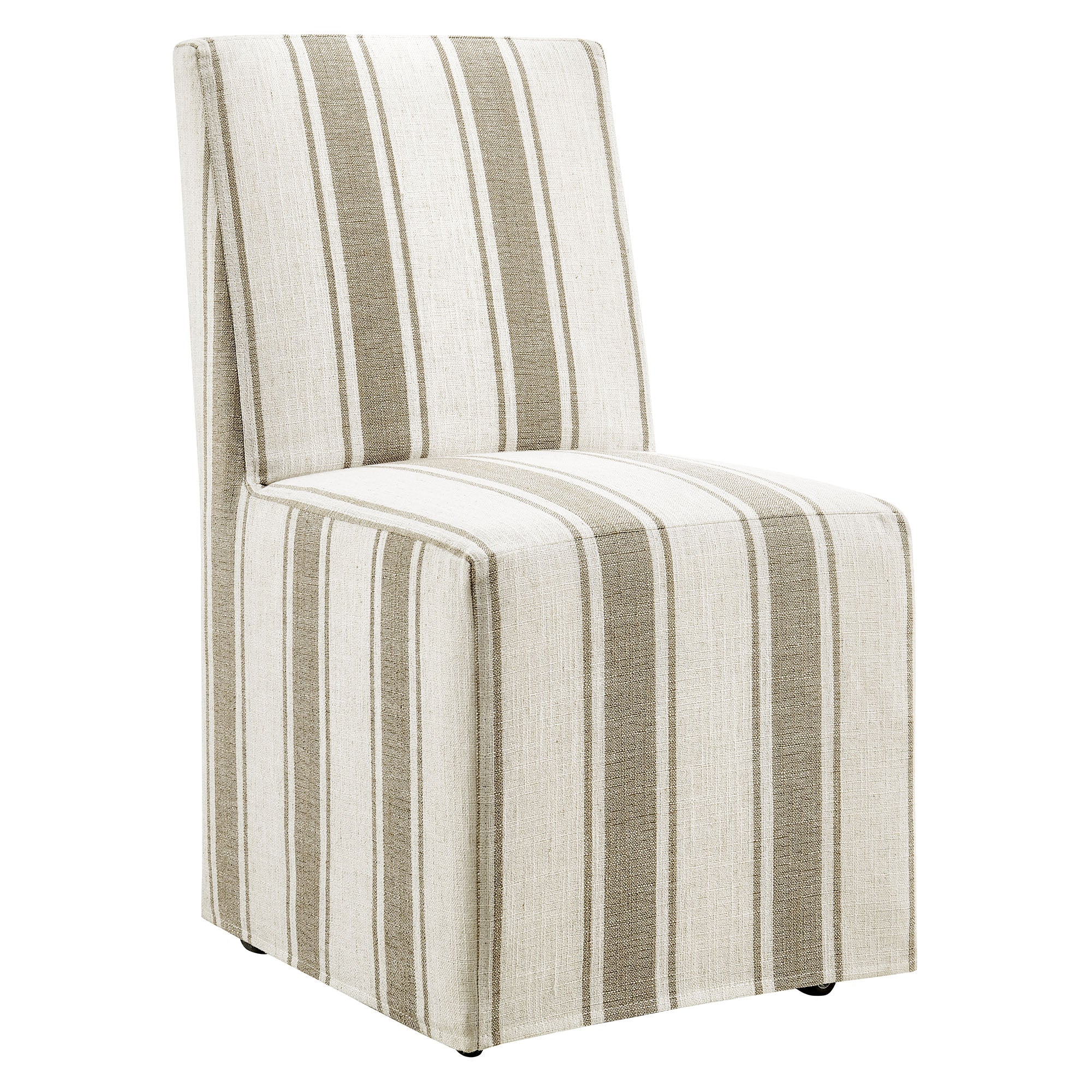 Tessera Striped Slipcovered Dining Side Chair - EEI-7486-TAN