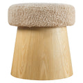 Ketra Round Faux Shearling Ottoman Footstool
