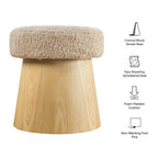 Ketra Round Faux Shearling Ottoman Footstool