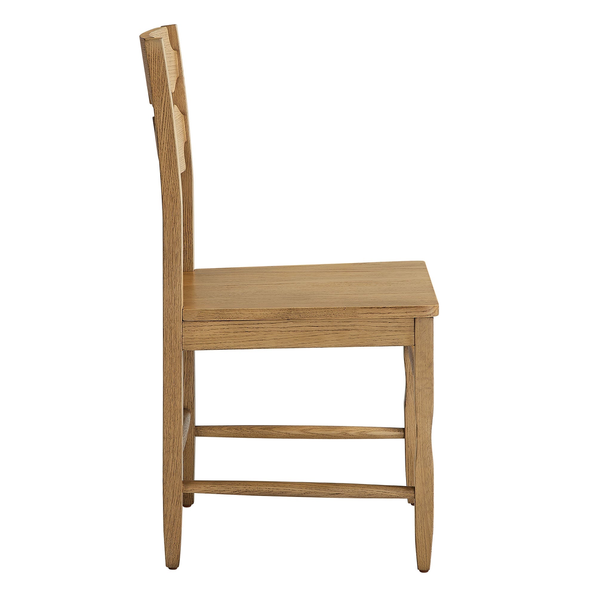 Jax Oak Wood Dining Chair With Wavy Razor Back