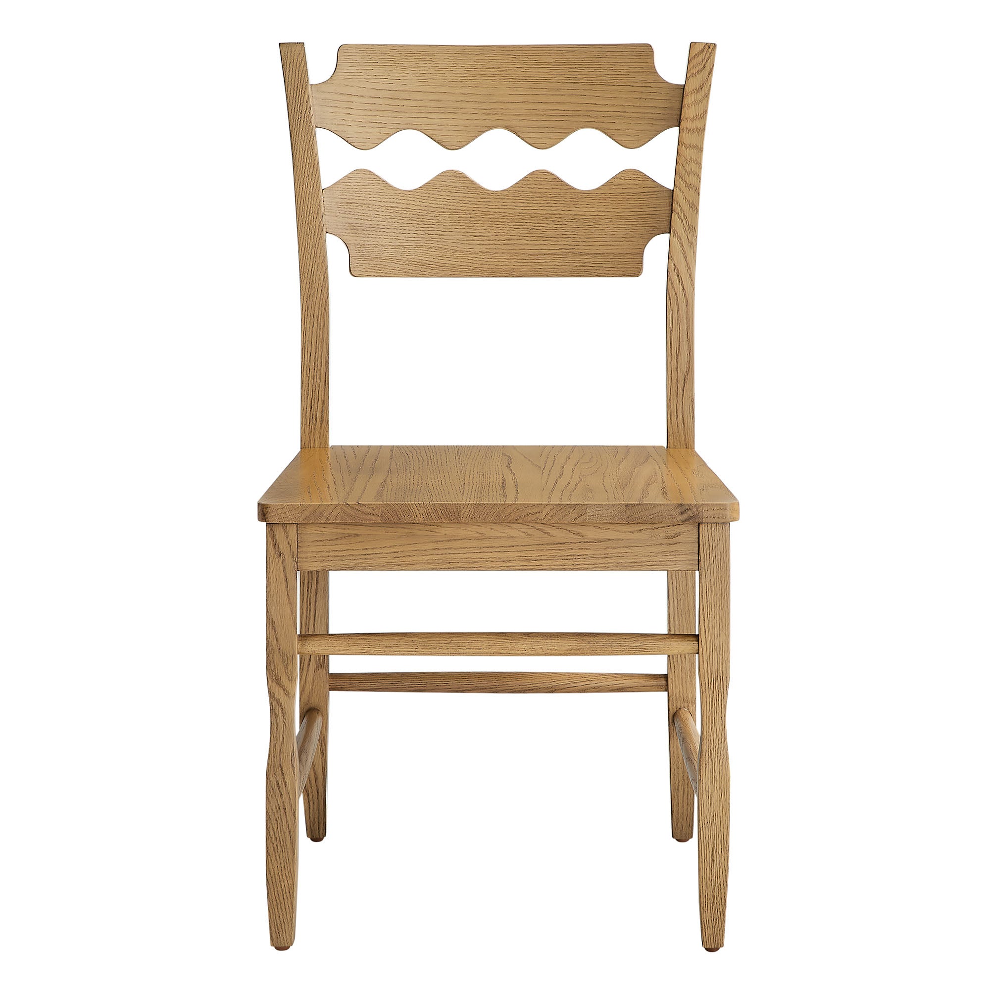 Jax Oak Wood Dining Chair With Wavy Razor Back