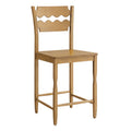 Jax Oak Wood Counter Stool With Wavy Razor Back - EEI-7505-WOA
