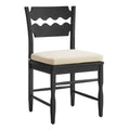 Jax Oak Wood Dining Chair With Wavy Razor Back and Cushion - EEI-7517-BLK-LIN