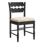 Jax Oak Wood Dining Chair With Wavy Razor Back and Cushion - EEI-7517-BLK-LIN