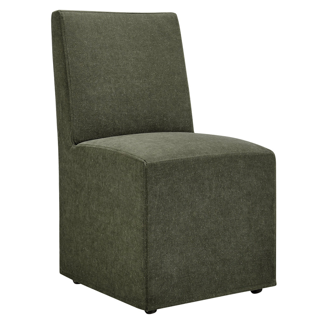 Tessera Upholstered Linen-Blend Slipcovered Dining Chair - EEI-7528-SGE