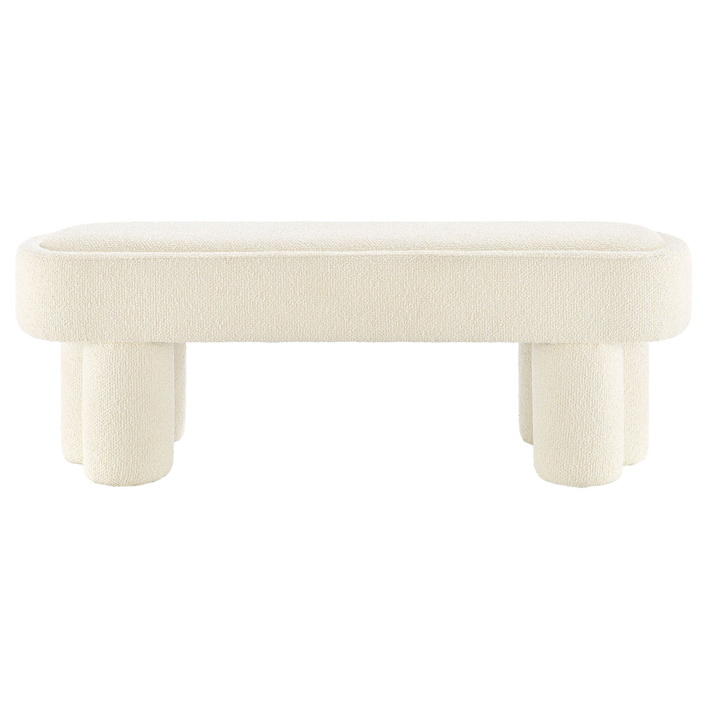 Mossi 52-Inch Oval Boucle Fabric Bench