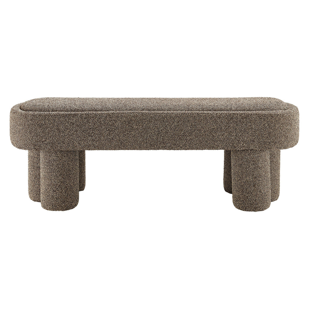 Mossi 52-Inch Oval Boucle Fabric Bench