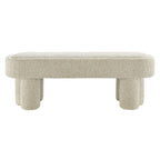 Mossi 52-Inch Oval Boucle Fabric Bench