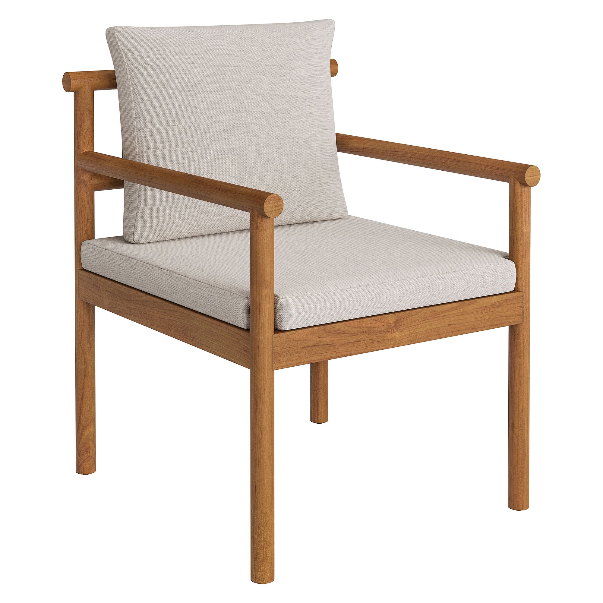 Eleni Outdoor Patio Teak Wood Rope Dining Chair - EEI-7561-NAT-SAI