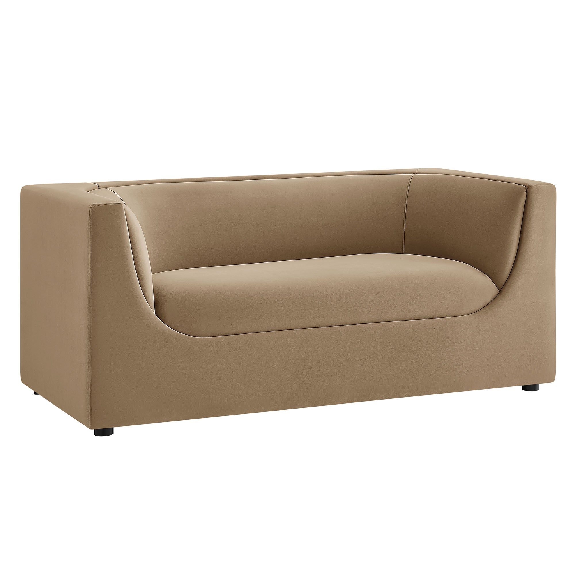 Hilda 67" Curved Back Performance Velvet Loveseat - EEI-7565-TAU
