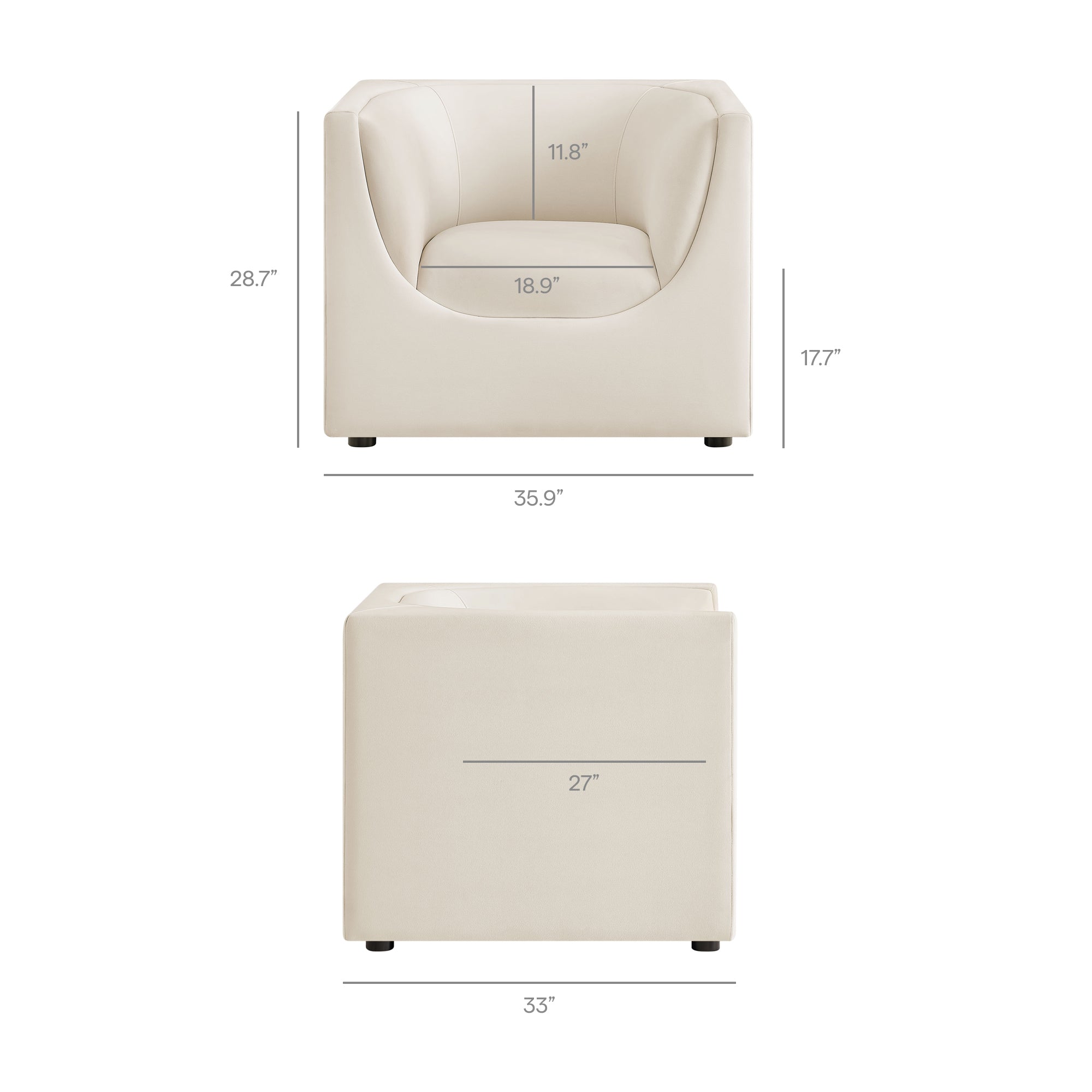 Hilda Curved Back Performance Velvet Armchair