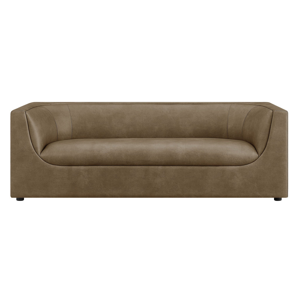 Hilda 86" Curved Back Vegan Leather Sofa