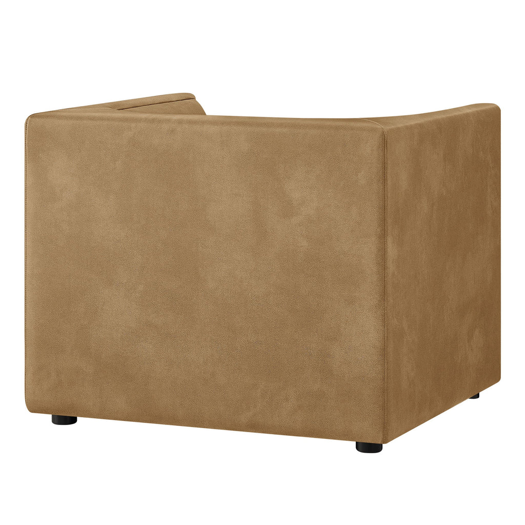 Hilda Curved Back Vegan Leather Armchair