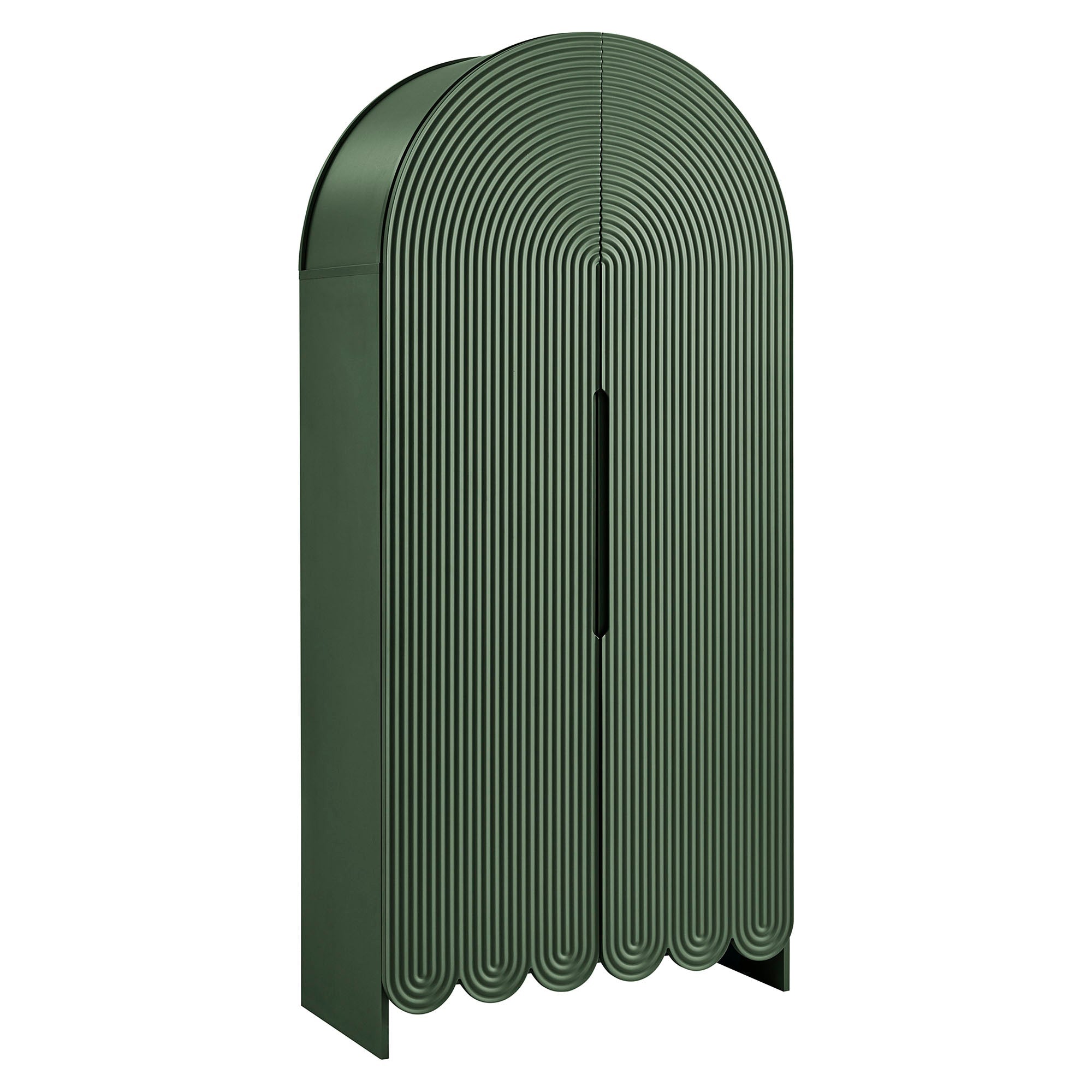 Dahlia 78 Inch Fluted and Scalloped Arched Storage Cabinet - EEI-7570-HGR