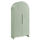 Dahlia 78 Inch Fluted and Scalloped Arched Storage Cabinet - EEI-7570-SGE