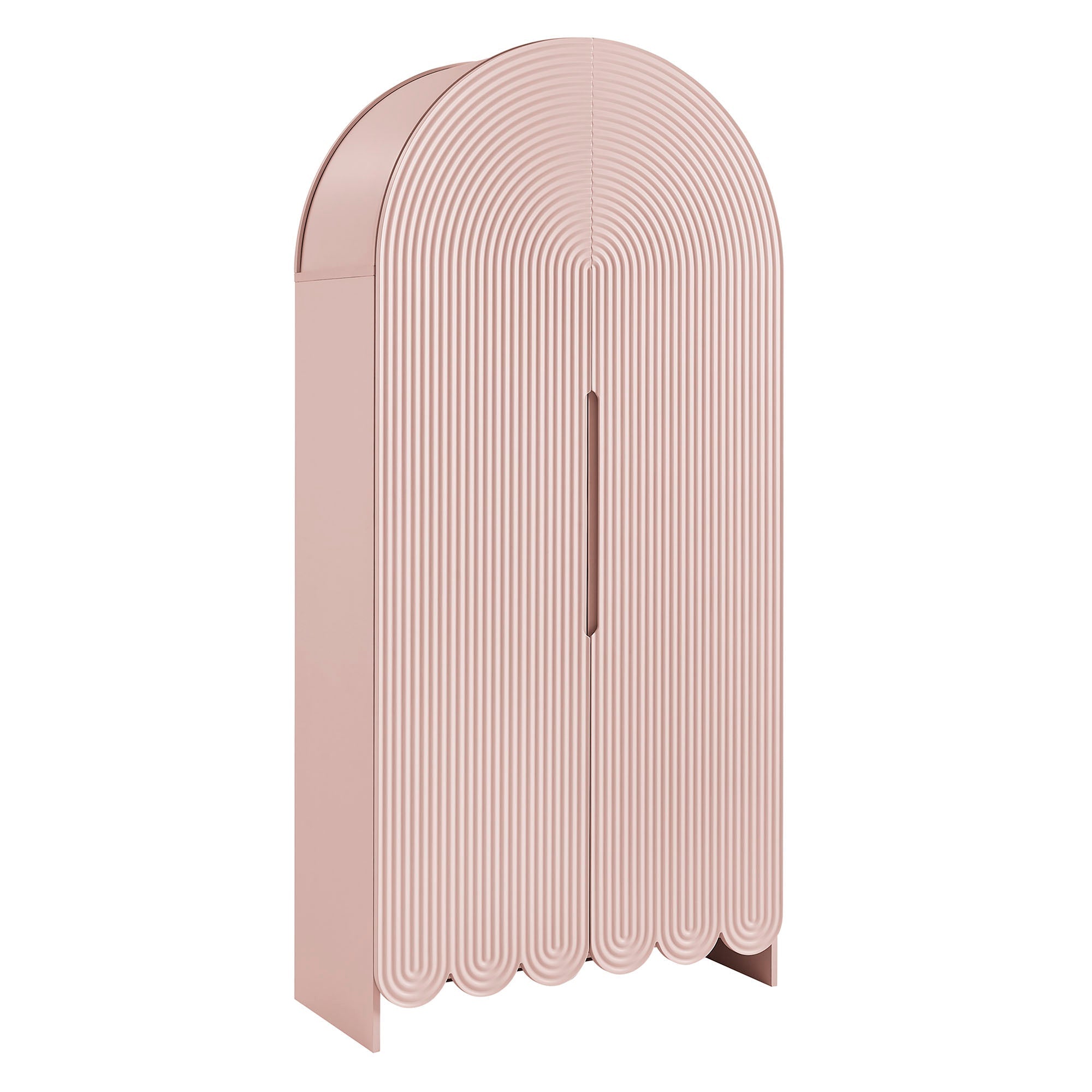 Dahlia 78 Inch Fluted and Scalloped Arched Storage Cabinet - EEI-7570-SPN