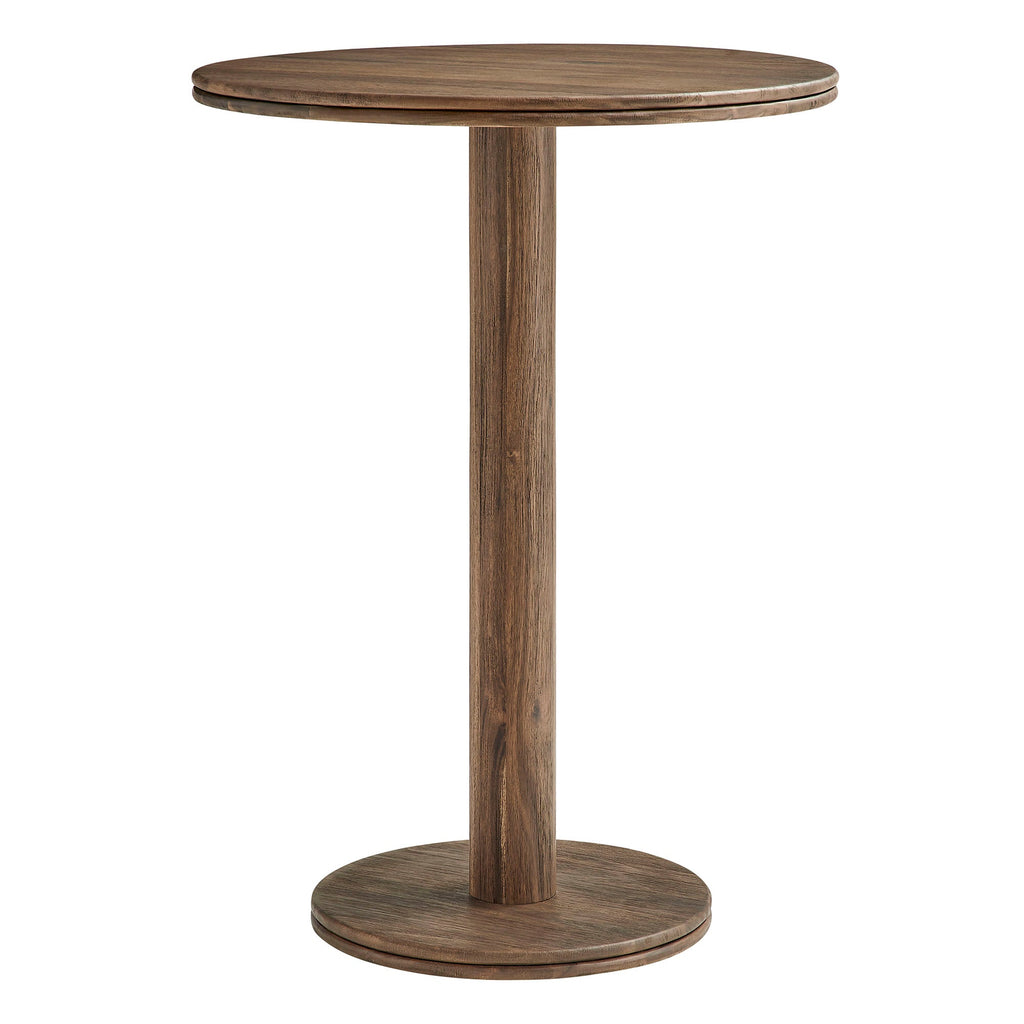 Neo 3-Piece Round Indoor - Outdoor Patio Wood Bar Table And Stool Set