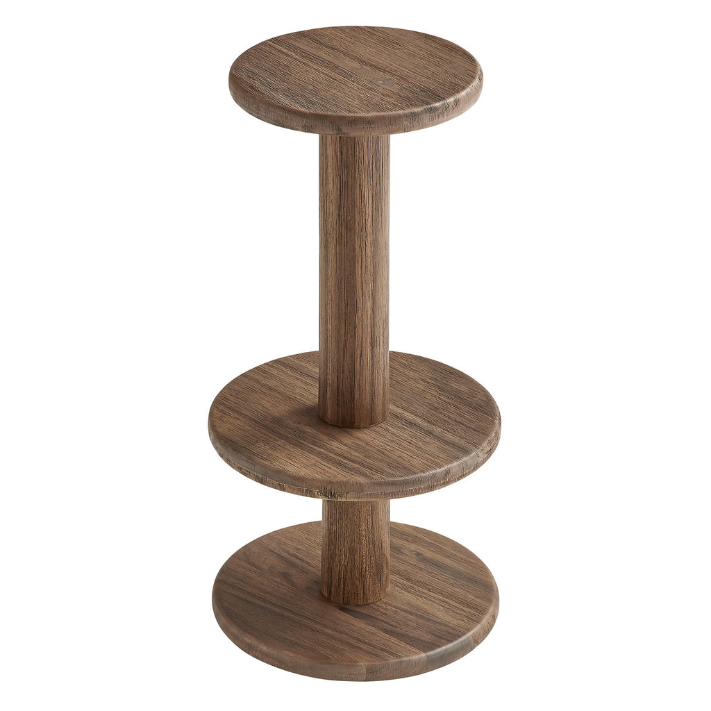 Neo 3-Piece Round Indoor - Outdoor Patio Wood Bar Table And Stool Set