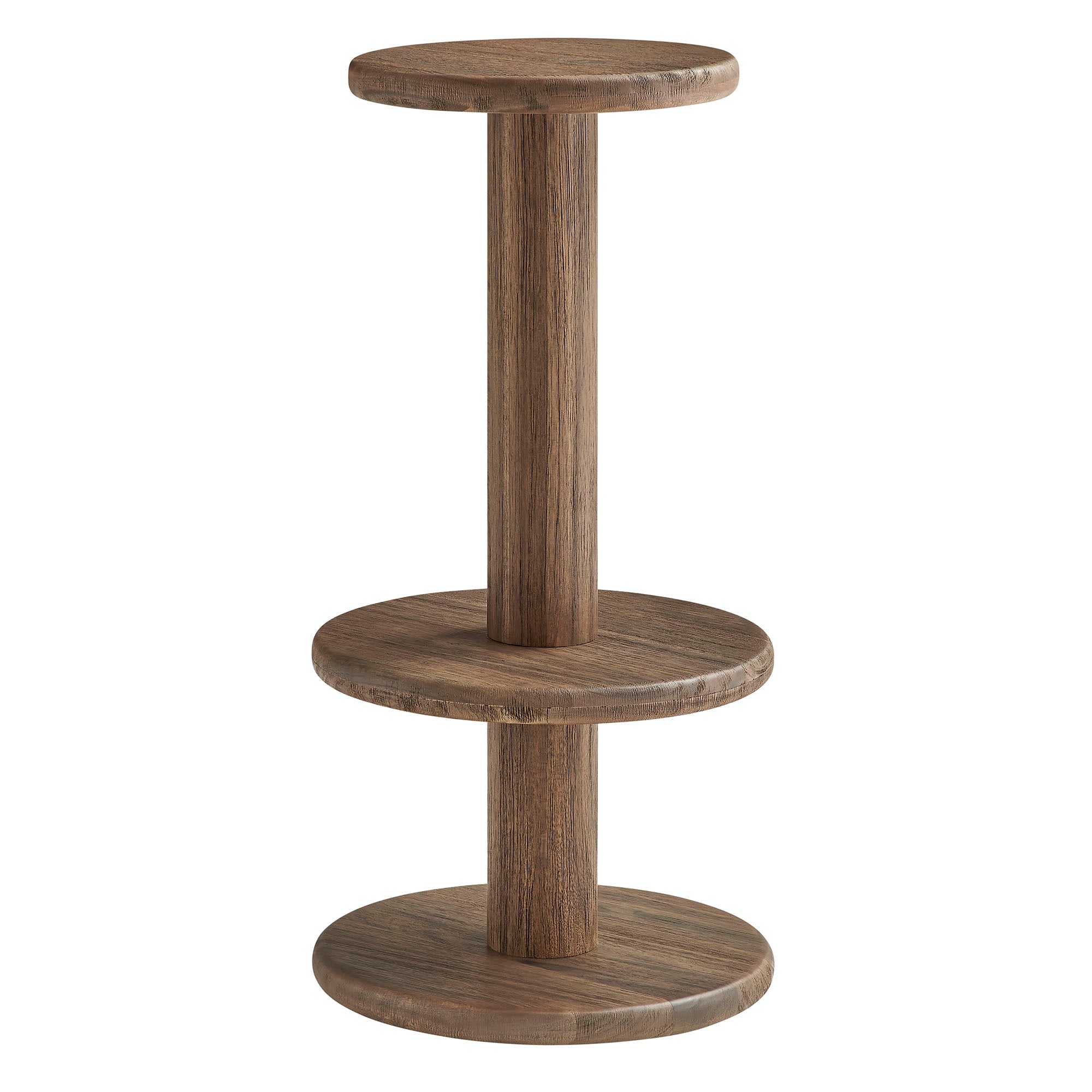 Neo 15 Inch Round Indoor - Outdoor Patio Wood Bar Stools