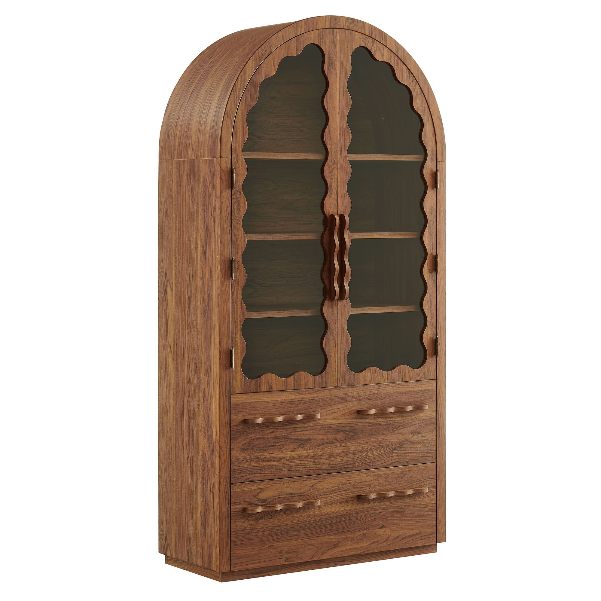 Rory 76 Inch Arched Kitchen Pantry Cabinet - EEI-7589-WAL