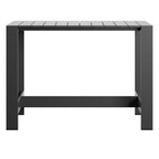modern 59 Inch Rectangle Outdoor Aluminum Bar Table