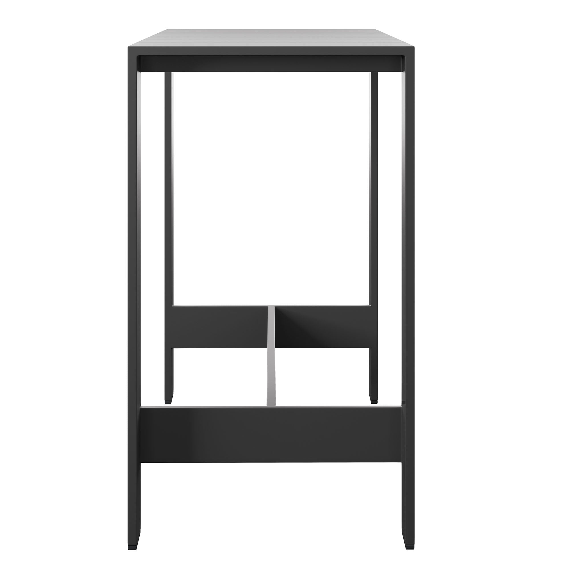 modern 59 Inch Rectangle Outdoor Aluminum Bar Table