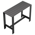 modern 59 Inch Rectangle Outdoor Aluminum Bar Table