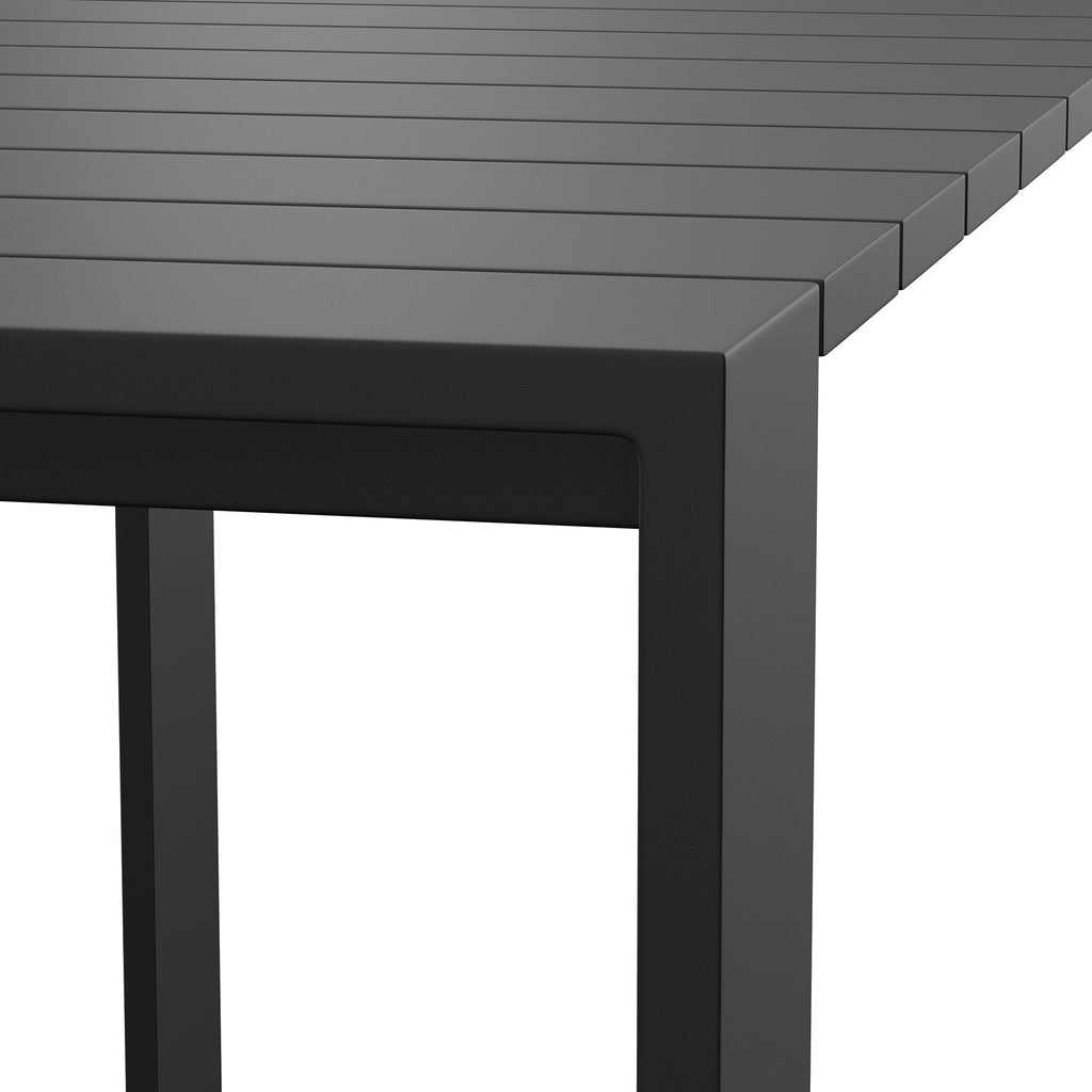 modern 59 Inch Rectangle Outdoor Aluminum Bar Table