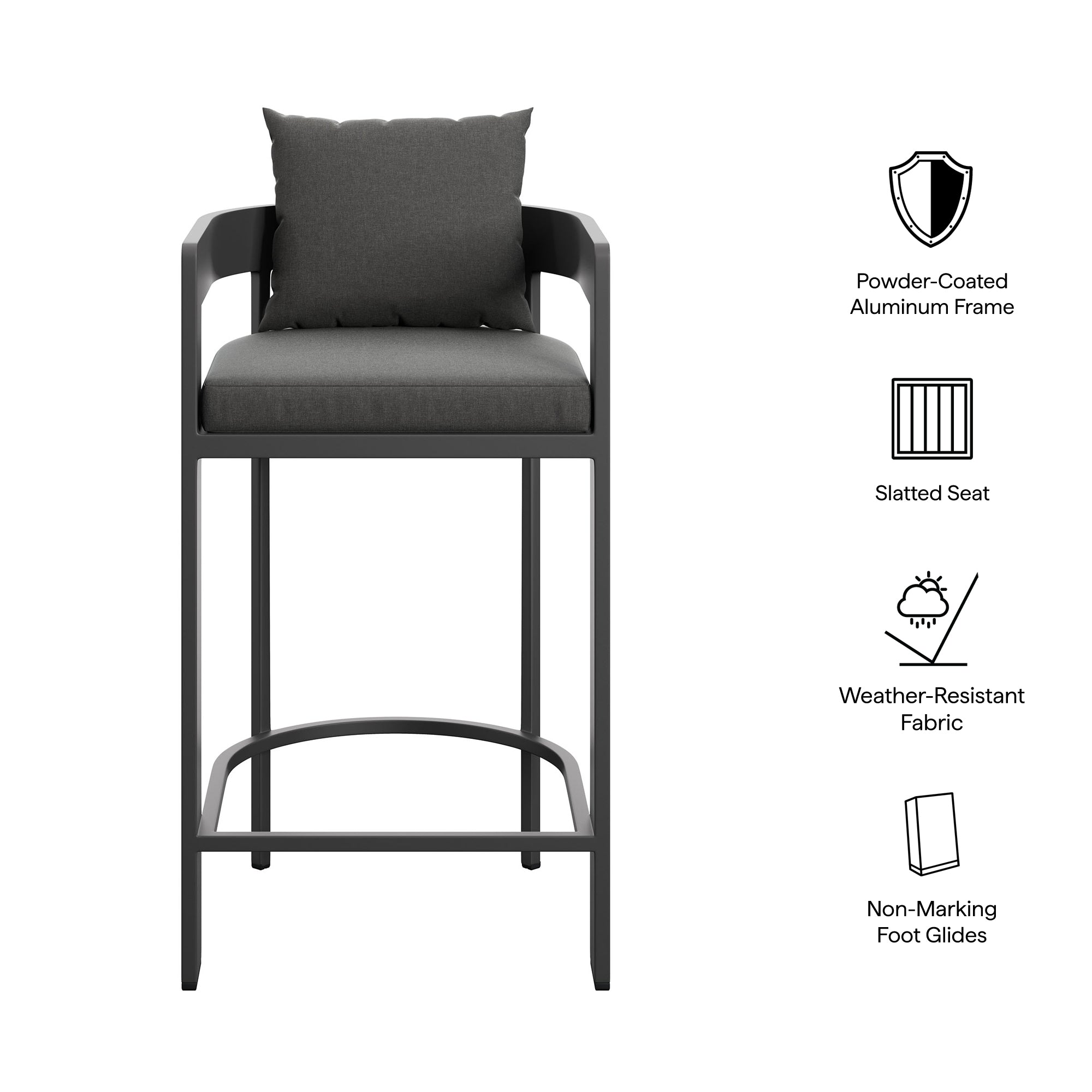 modern Outdoor Patio Aluminum Bar Chair