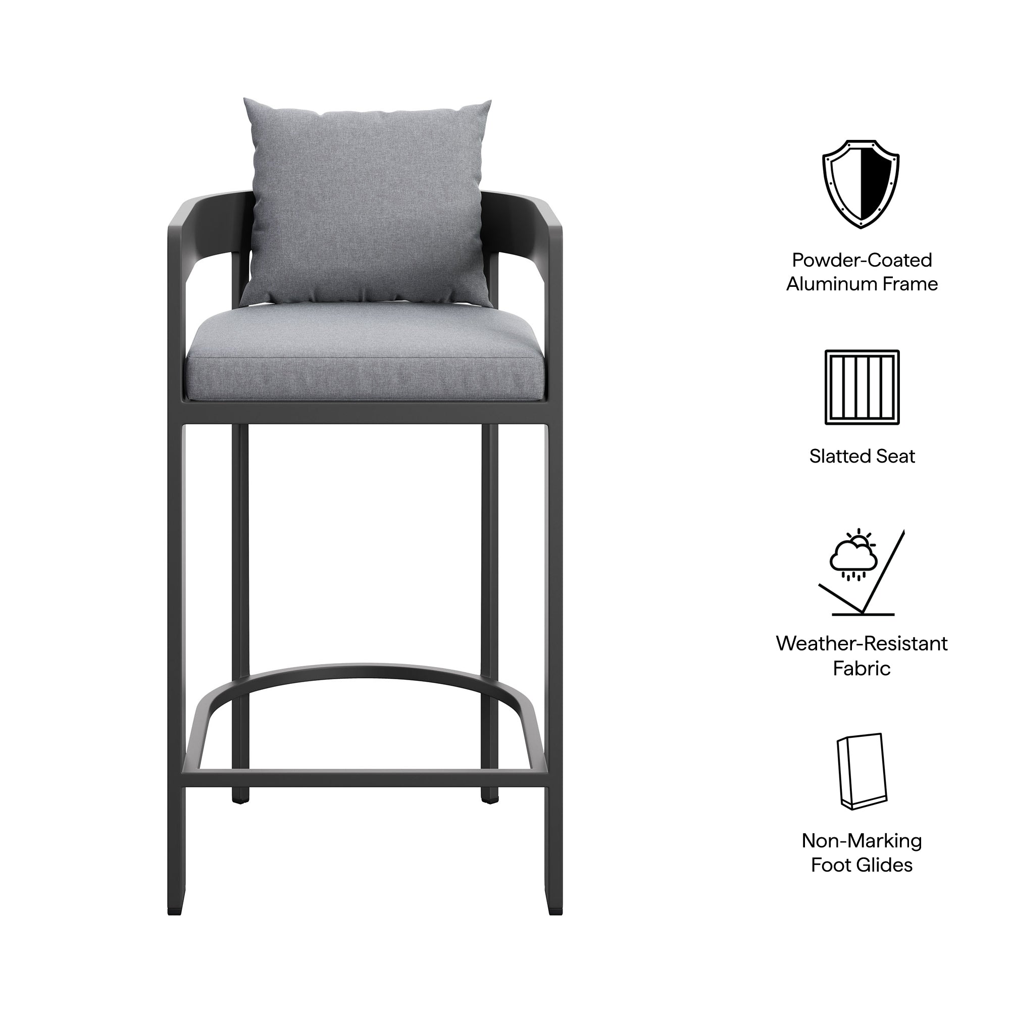 modern Outdoor Patio Aluminum Bar Chair
