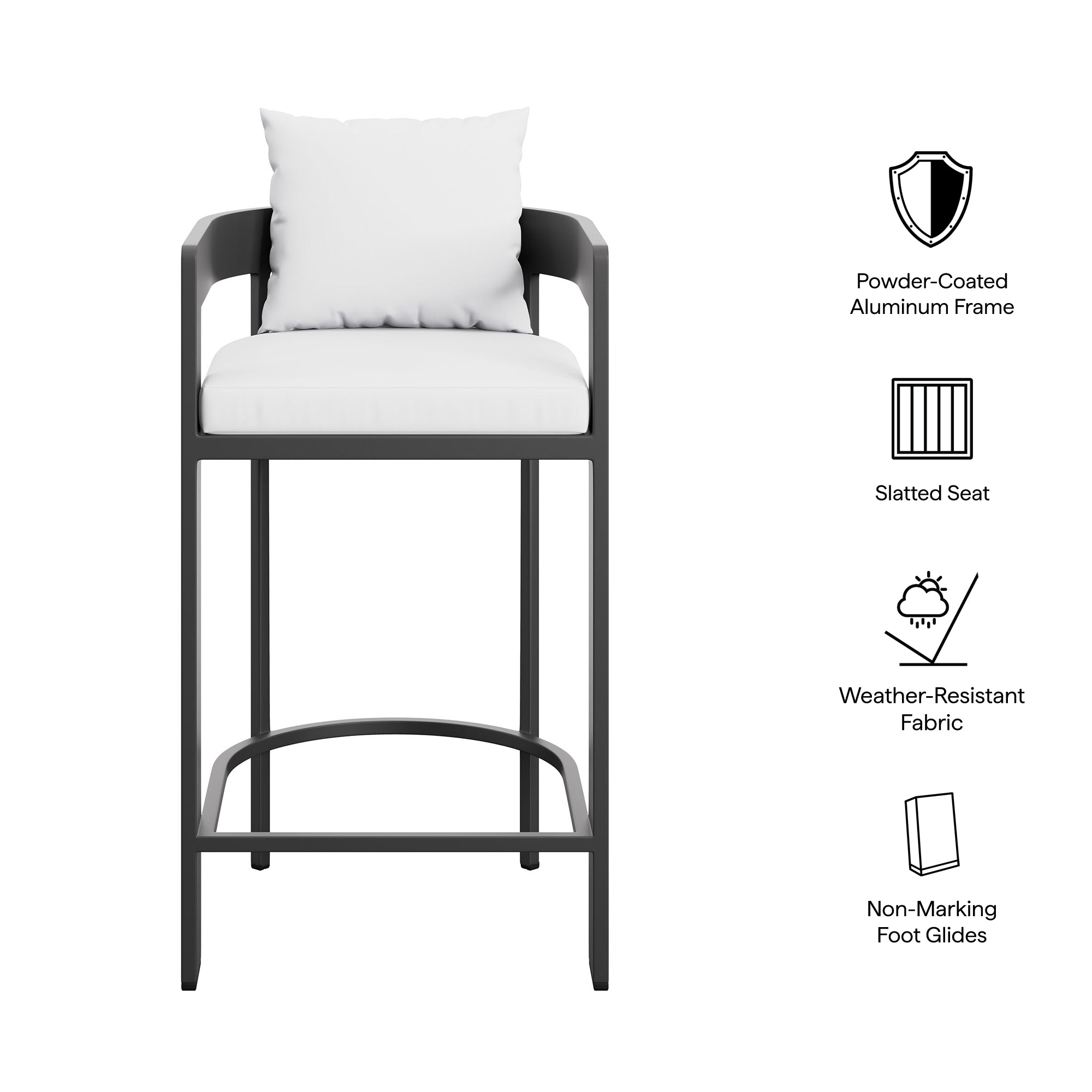 modern Outdoor Patio Aluminum Bar Chair