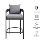 modern Outdoor Patio Aluminum Counter Stool