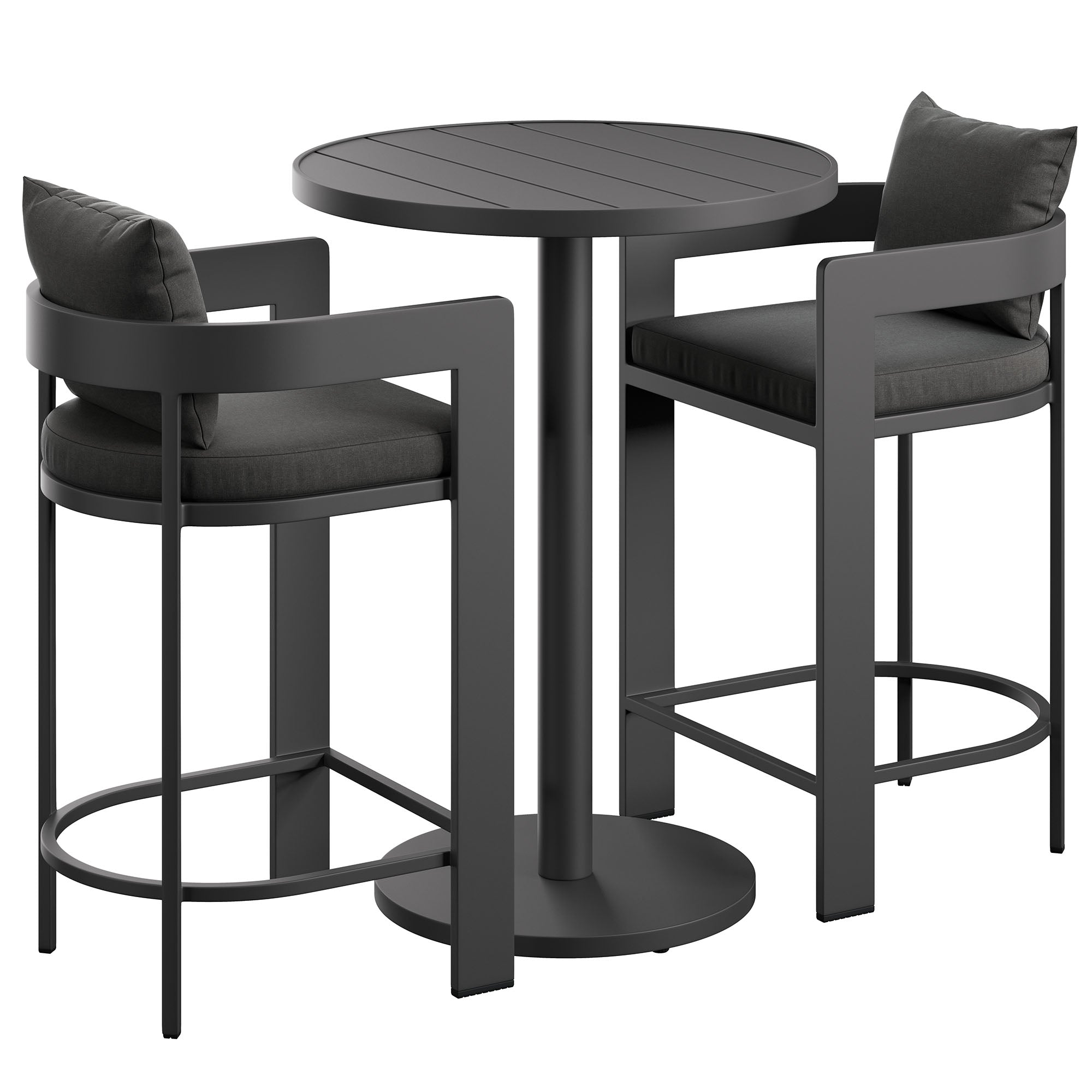 Tahoe 3-Piece Outdoor Aluminum Bar Set - EEI-7597-CHA