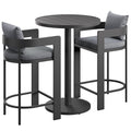 Tahoe 3-Piece Outdoor Aluminum Bar Set - EEI-7597-GRY