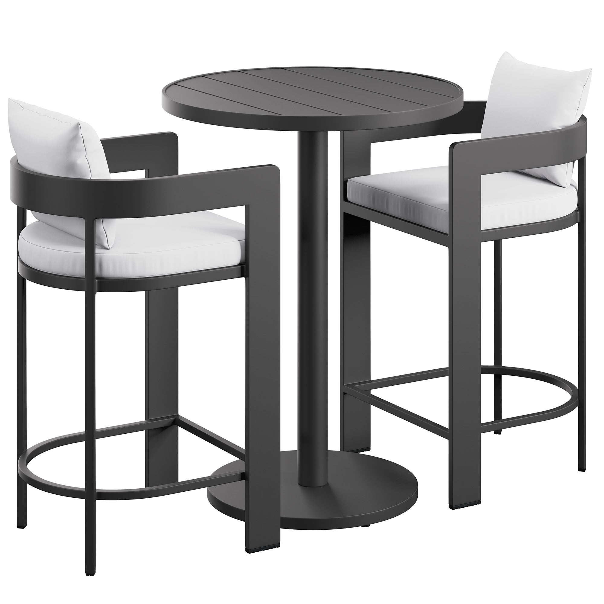 Tahoe 3-Piece Outdoor Aluminum Bar Set - EEI-7597-WHI