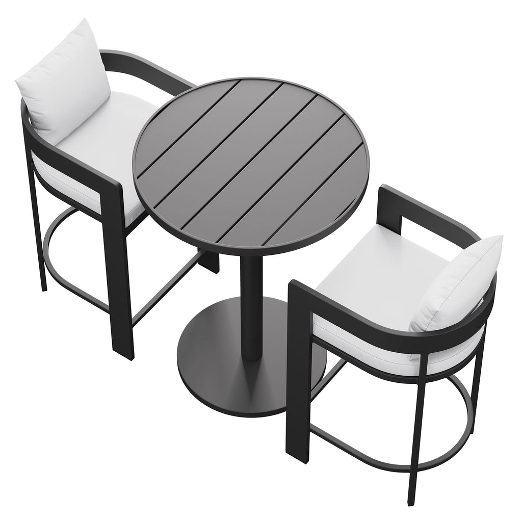modern 3-Piece Outdoor Aluminum Bar Set