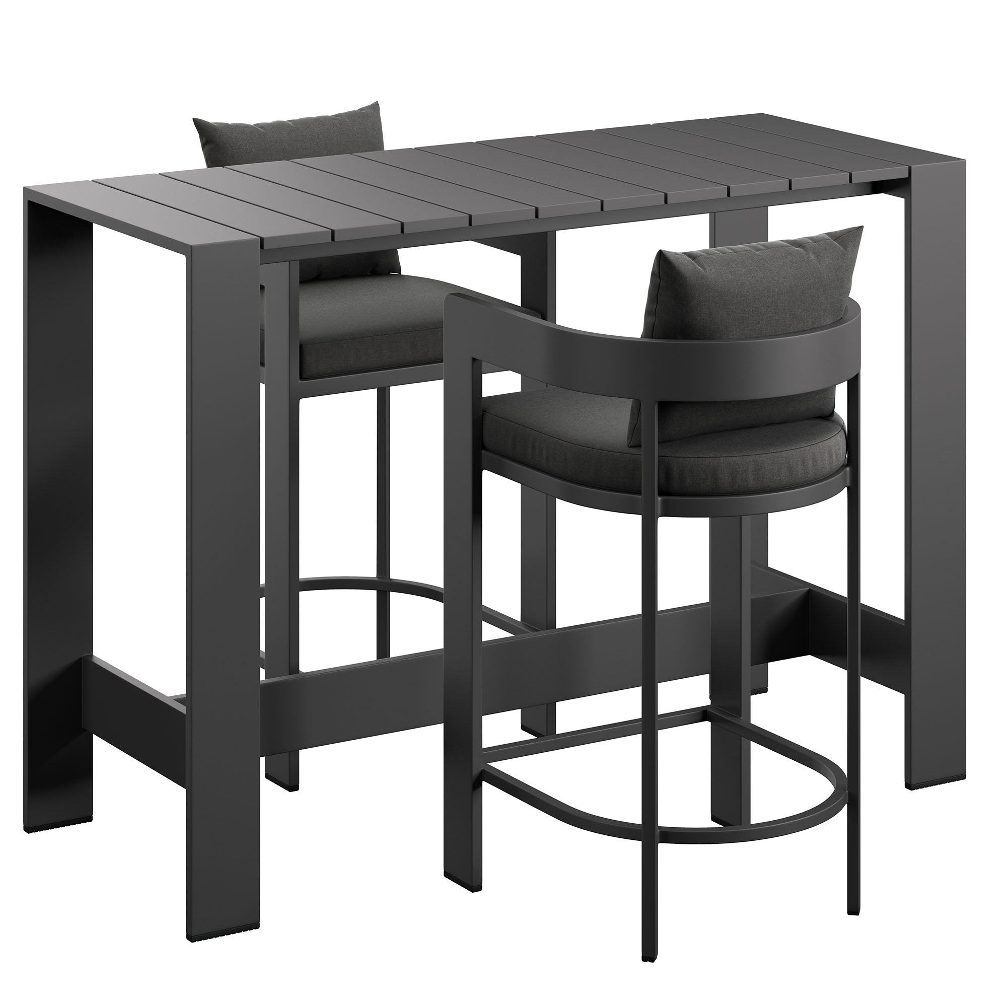 Tahoe 3-Piece Outdoor Aluminum Bar Table Set - EEI-7598-CHA