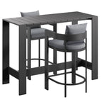 Tahoe 3-Piece Outdoor Aluminum Bar Table Set - EEI-7598-GRY
