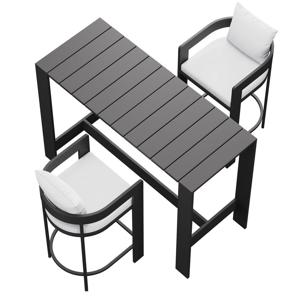 modern 3-Piece Outdoor Aluminum Bar Table Set